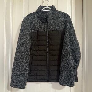 Men’s XL Matix Charcoal and Black Jacket hoodie coat zip Heathered cold